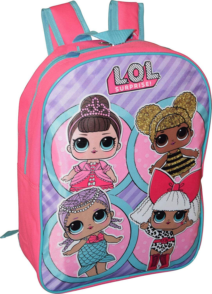 LOL Surprise Girls Backpack 15" - School Knapsack Cute Kids Childrens