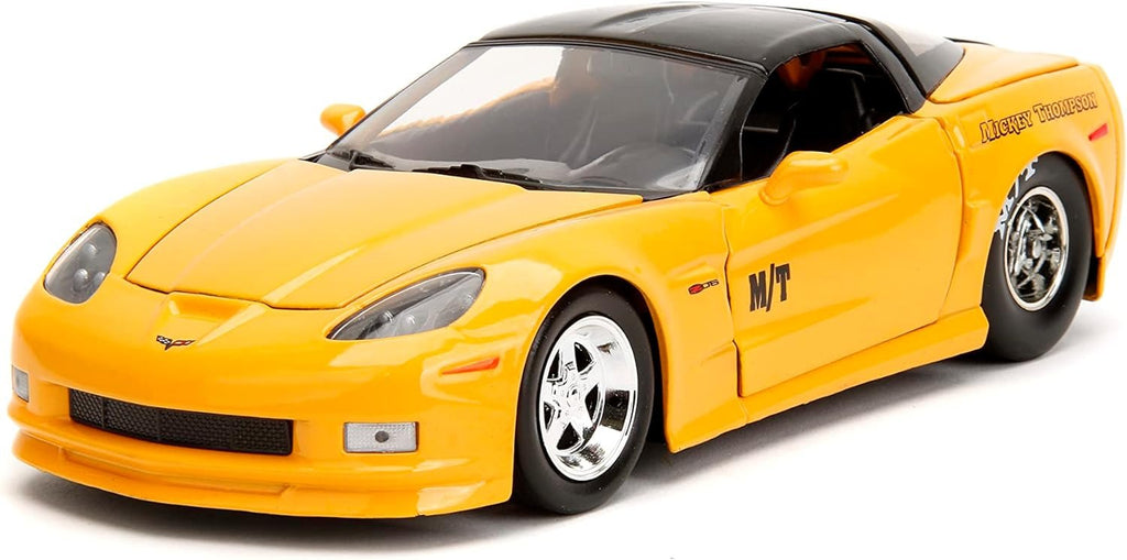 Big Time Muscle 1:24 2006 Chevy Corvette Z06 Die-Cast Car, Toys for Kids and Adults (Yellow)