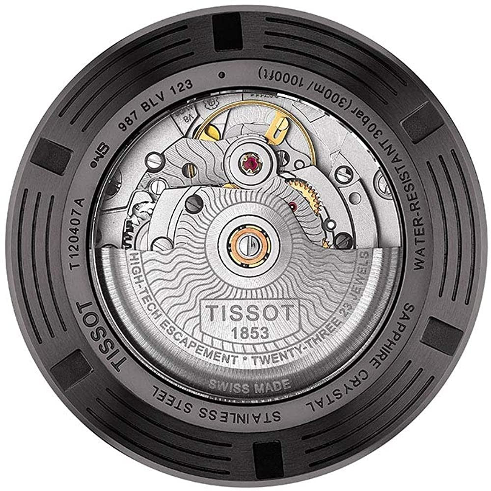 Tissot Men's Seastar 660/1000 Stainless Steel Swiss Automatic Rubber Strap, Black, 21 Casual Watch (Model: T1204073705100)