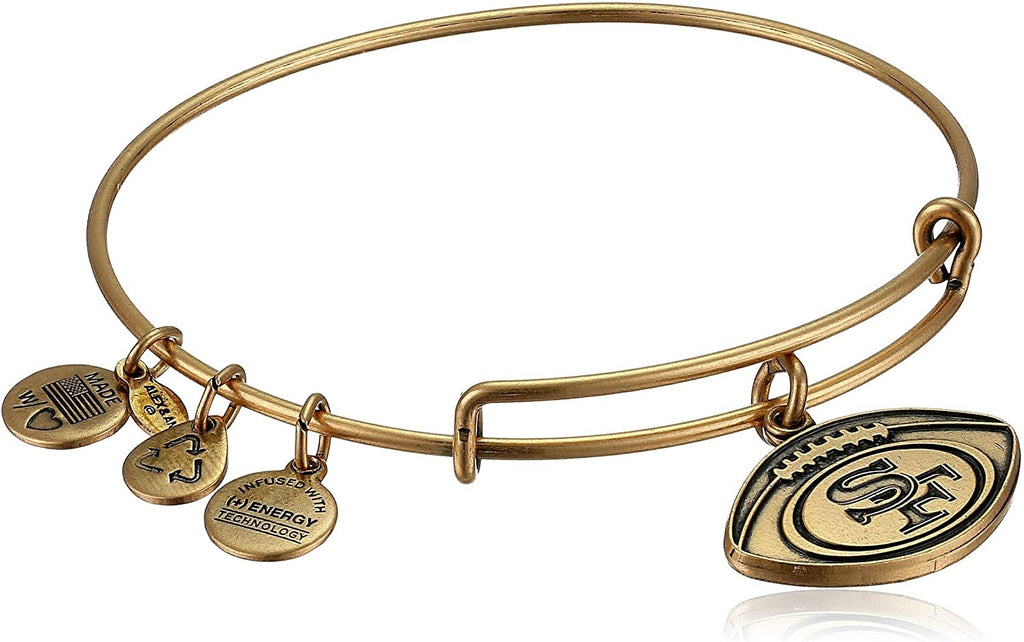 Alex and Ani "NFL" San Francisco 49ers Football Expandable Wire Rafaelian Gold-Tone Bangle Bracelet, 7.5"