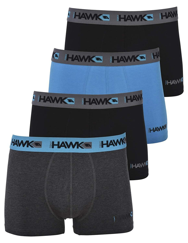 Tony Hawk Men's Boxer Briefs 8-PK Short Leg Trunk Athletic Cotton Stretch No Fly