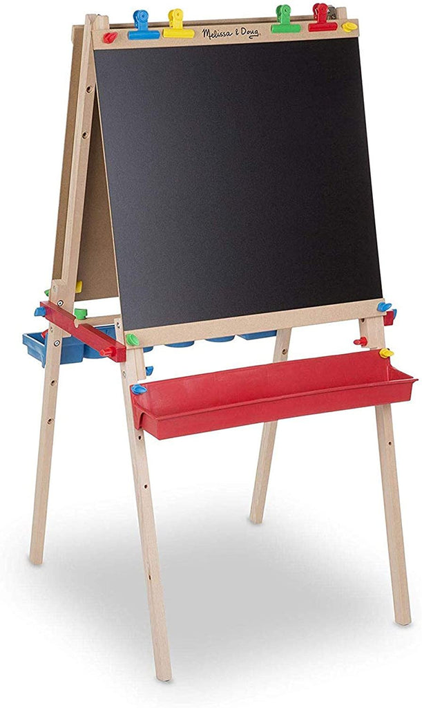 Melissa & Doug Deluxe Standing Art Easel - Dry-Erase Board, Chalkboard