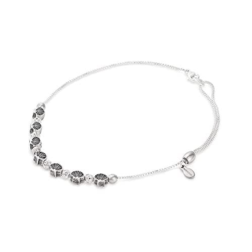 Alex and Ani Womens Seashell Anklet, Two-Tone Shiny Silver One Size