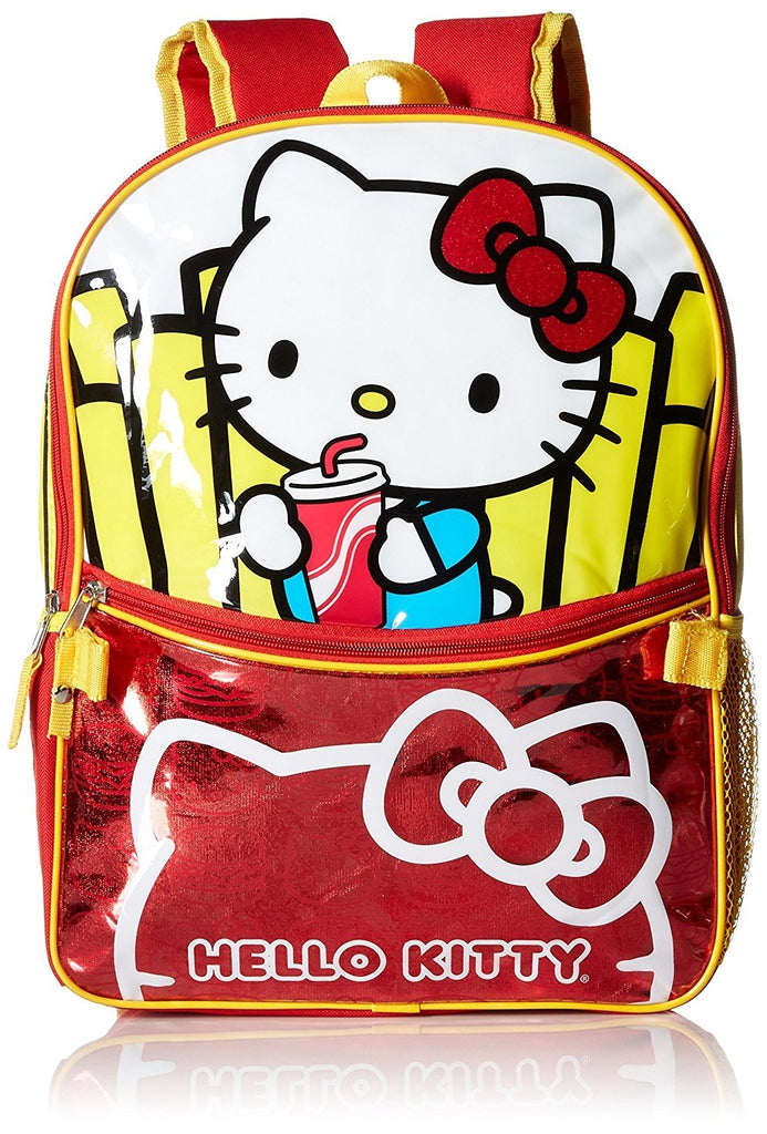 Hello Kitty Girls' Burger and Fries 16 Inch Backpack with Lunch Kit