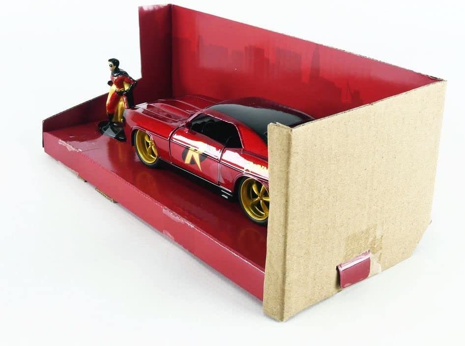 DC Comics 1:32 1969 Chevy Camaro Die-cast Car w/ 1.65" Robin Figure, Toys for Kids and Adults