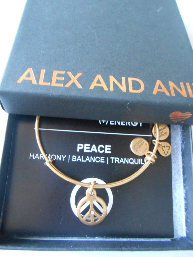 Alex and Ani Bangle Bar "World Peace" Rafaelian Expandable Bracelet, 7.75"