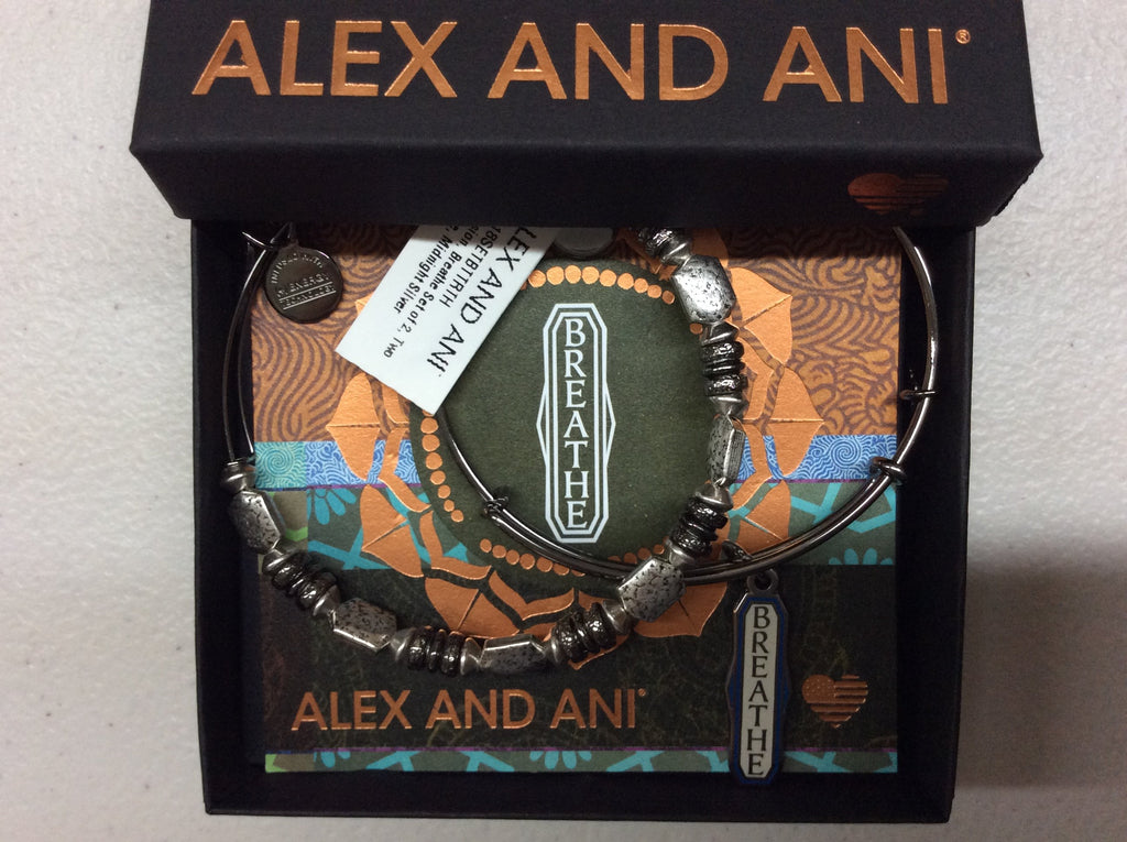 Alex and Ani Womens Color Infusion Breathe Set of 2 Two-Tone