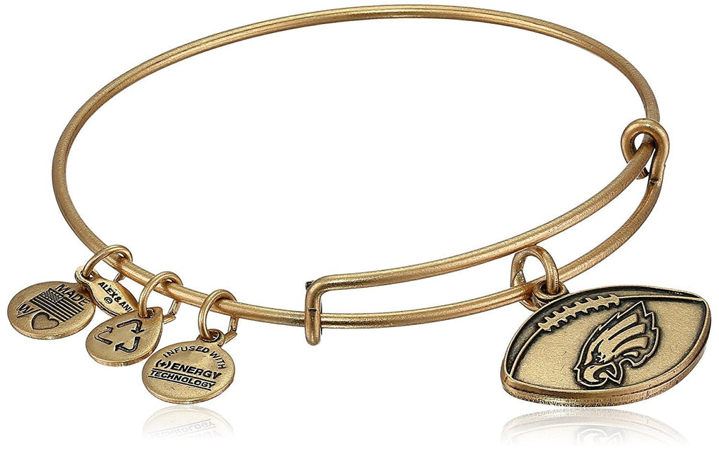 Alex and Ani "NFL" Philadelphia Eagles Football Expandable Wire Bangle Bracelet, 7.5"