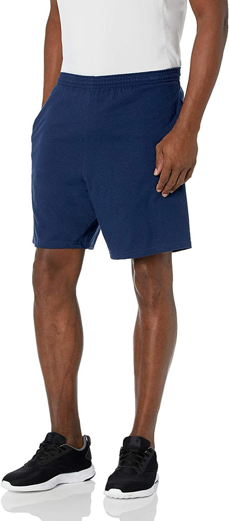 Hanes Men's Jersey Short with Pockets, Navy, X-Large