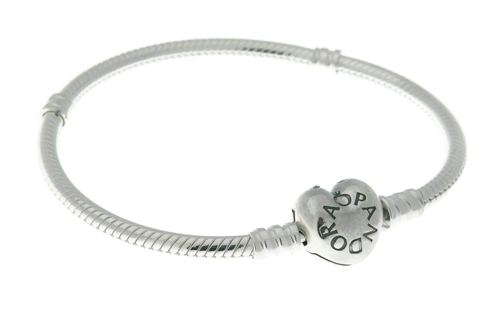 PANDORA Moments Silver Charm Bracelet with Heart Clasp 590719