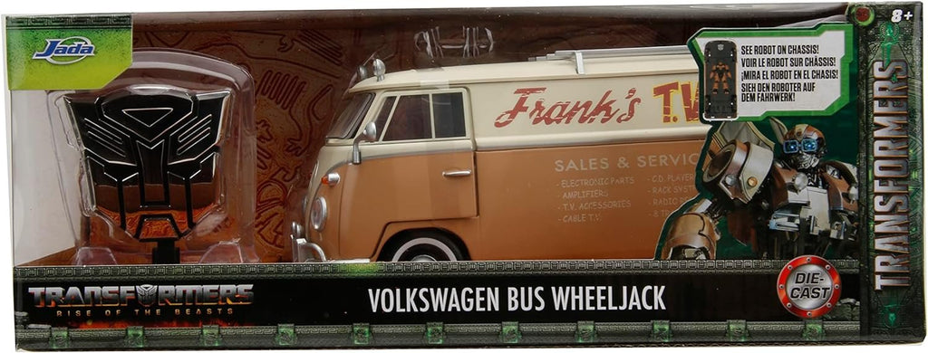 Transformers Rise of The Beast 1:24 Volkswagen Bus Wheeljack w/Robot On Chassis Die-Cast Car, Toys for Kids and Adults