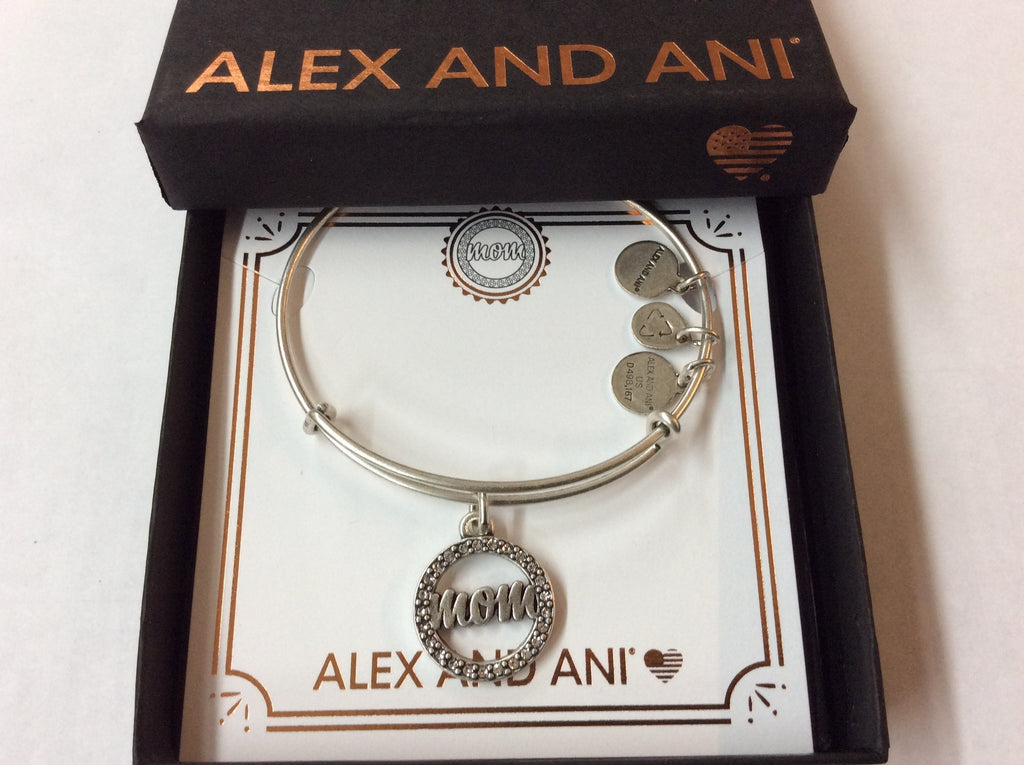 Alex and Ani Womens Crystal Infusion, Mom Bangle Rafaelian Silver One Size