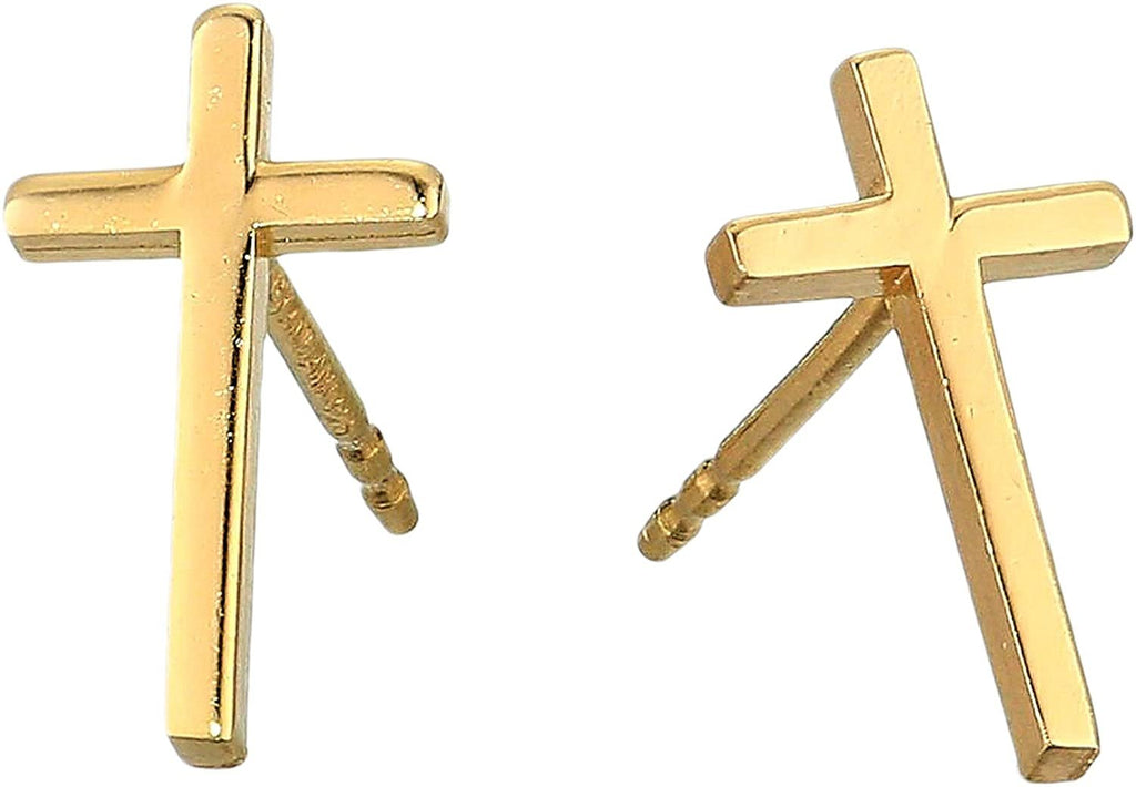 Alex and Ani Womens Cross Post Earrings - Precious Metal