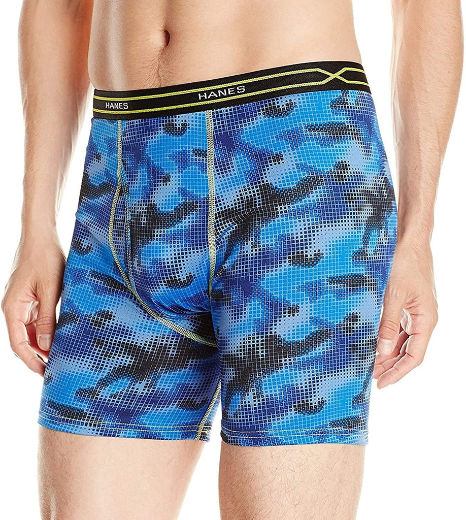 Hanes Men's 3-Pack X-Temp Performance Cool Boxer Brief (1 Print/2 Solids)