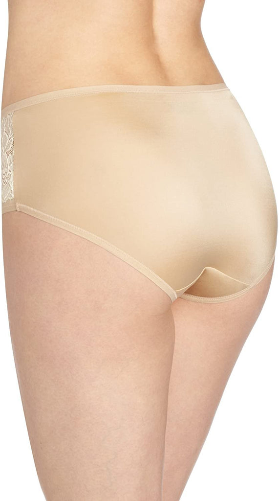 Bali Womens One Smooth U Comfort Indulgence Satin with Lace Hipster Panty