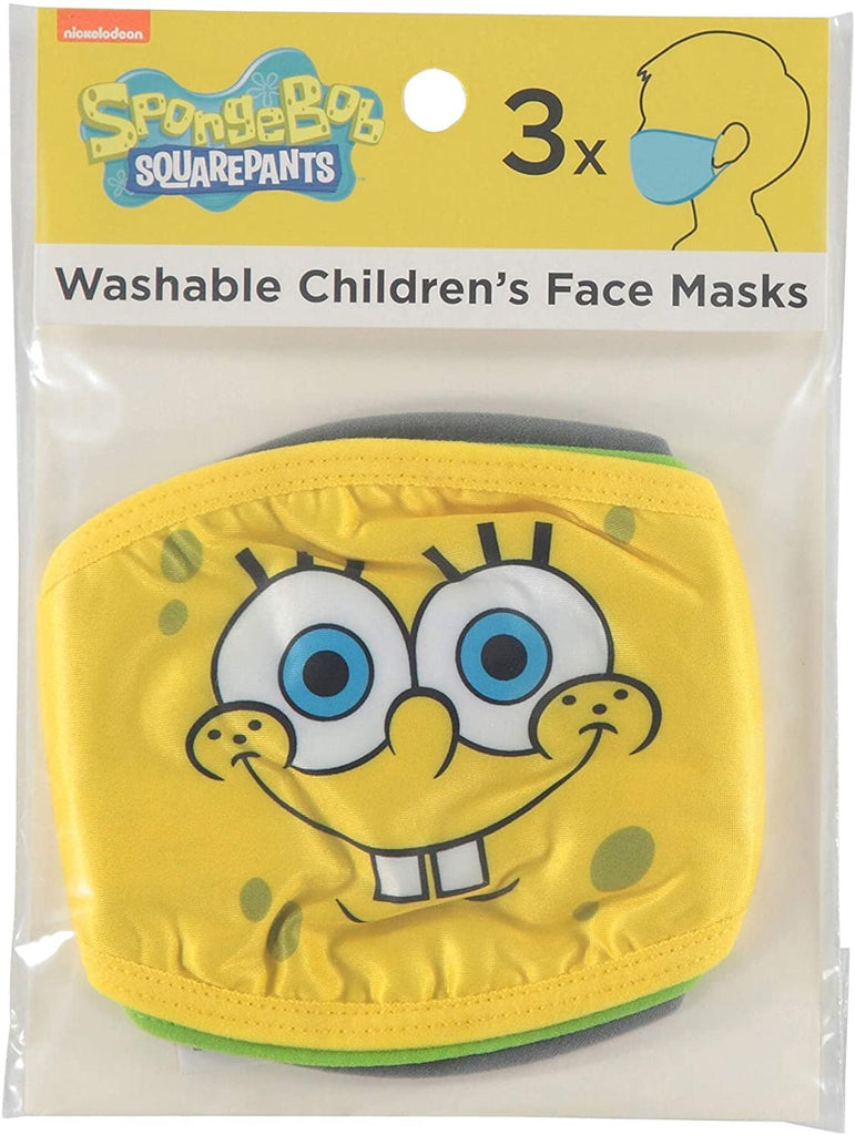 Spongebob Kids Cloth Face Masks Pack of 3 Multipack Washable Reusable Non-Medical