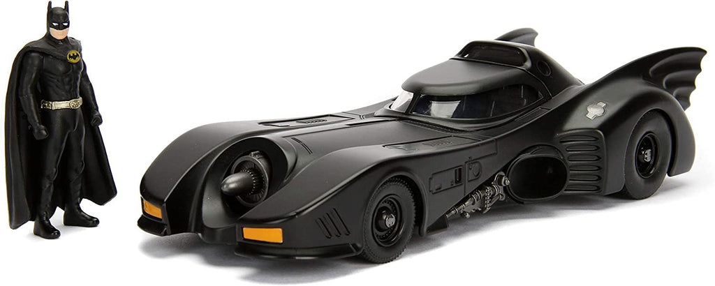 Dc Comic 1989 Batmobile With 2.75" Batman Metals Diecast Vehicle With Figure, Black