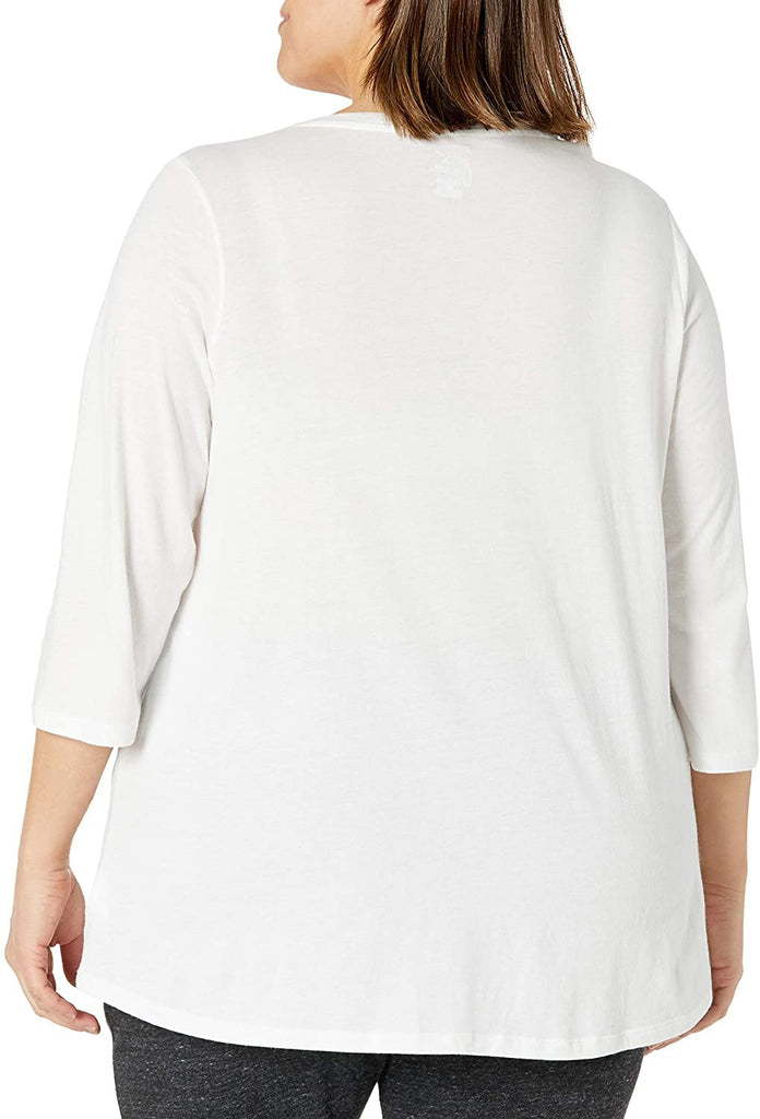 JUST MY SIZE Size Women's Plus Sizeflowy 3/4 Sleeve V-Neck Top