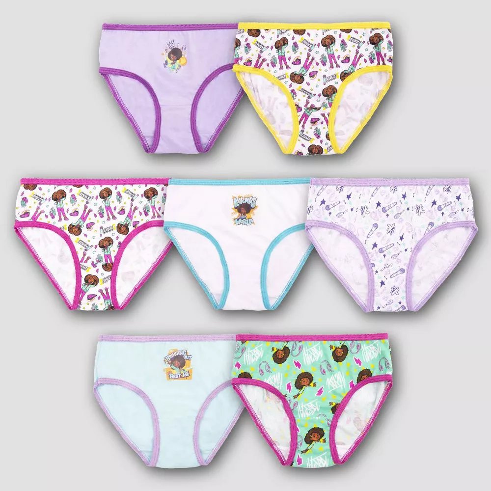 Karma's World Girls' 7pk Briefs Underwear Panties 100% Cotton