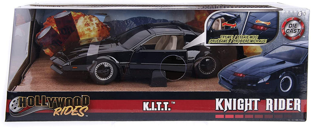 Jada 1: 24 Hollywood Rides Knight Rider KITT with Light Pontiac Firebird 30086, Black