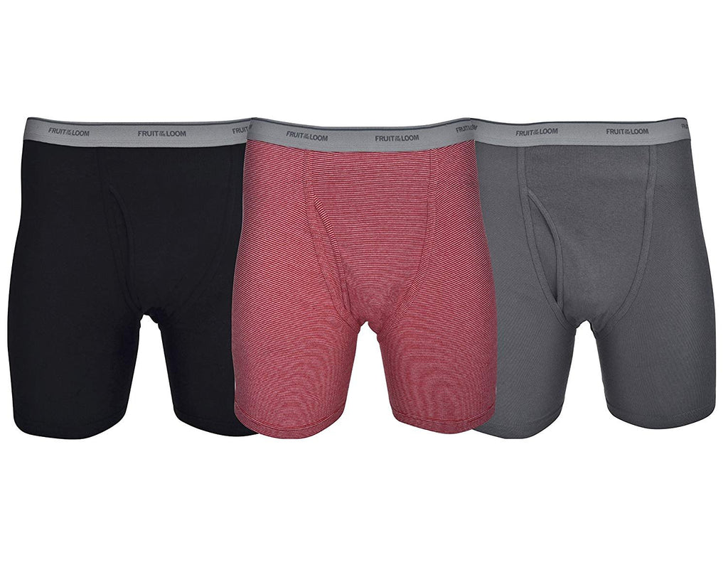 Fruit of the Loom Plus Size Men Solid &Stripes Boxer Briefs