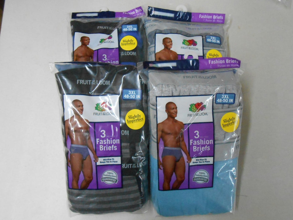 Fruit of the Loom Men's Briefs 12-PACK VALUE Underwear Sizes M-5X