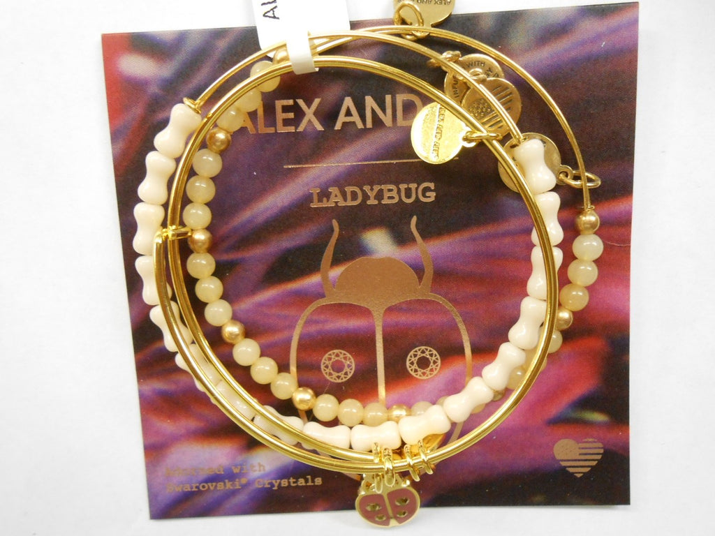 Alex and Ani Womens Cosmic Messages - Ladybug Set of 3 Charm Bangle