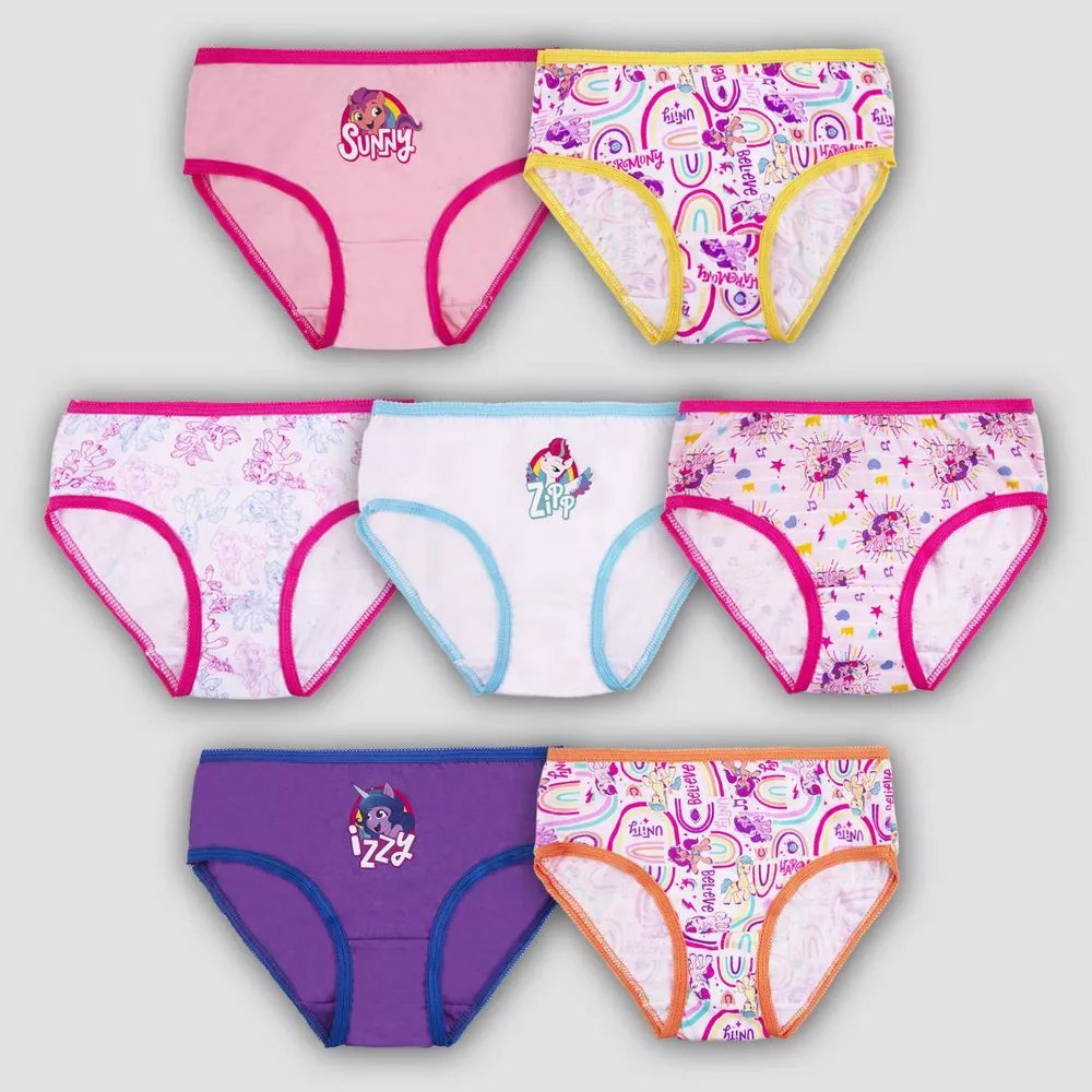 My Little Pony Girls' 7pk Underwear Panties 100% Cotton