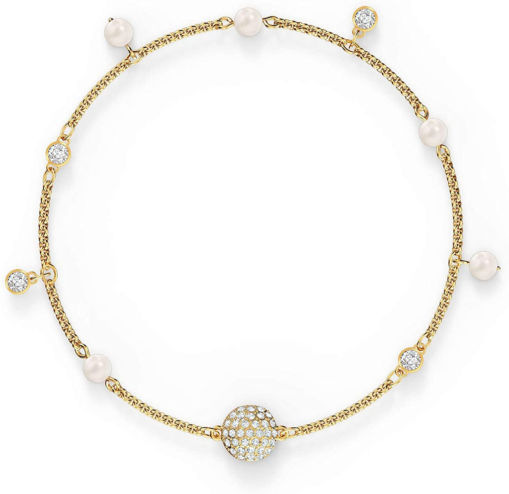 Swarovski Remix Collection Delicate Crystal Pearl Strand White Gold Plated - Large