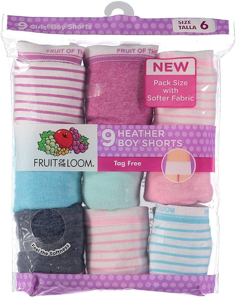 Fruit of the Loom Girls' Assorted Boyshort Underwear