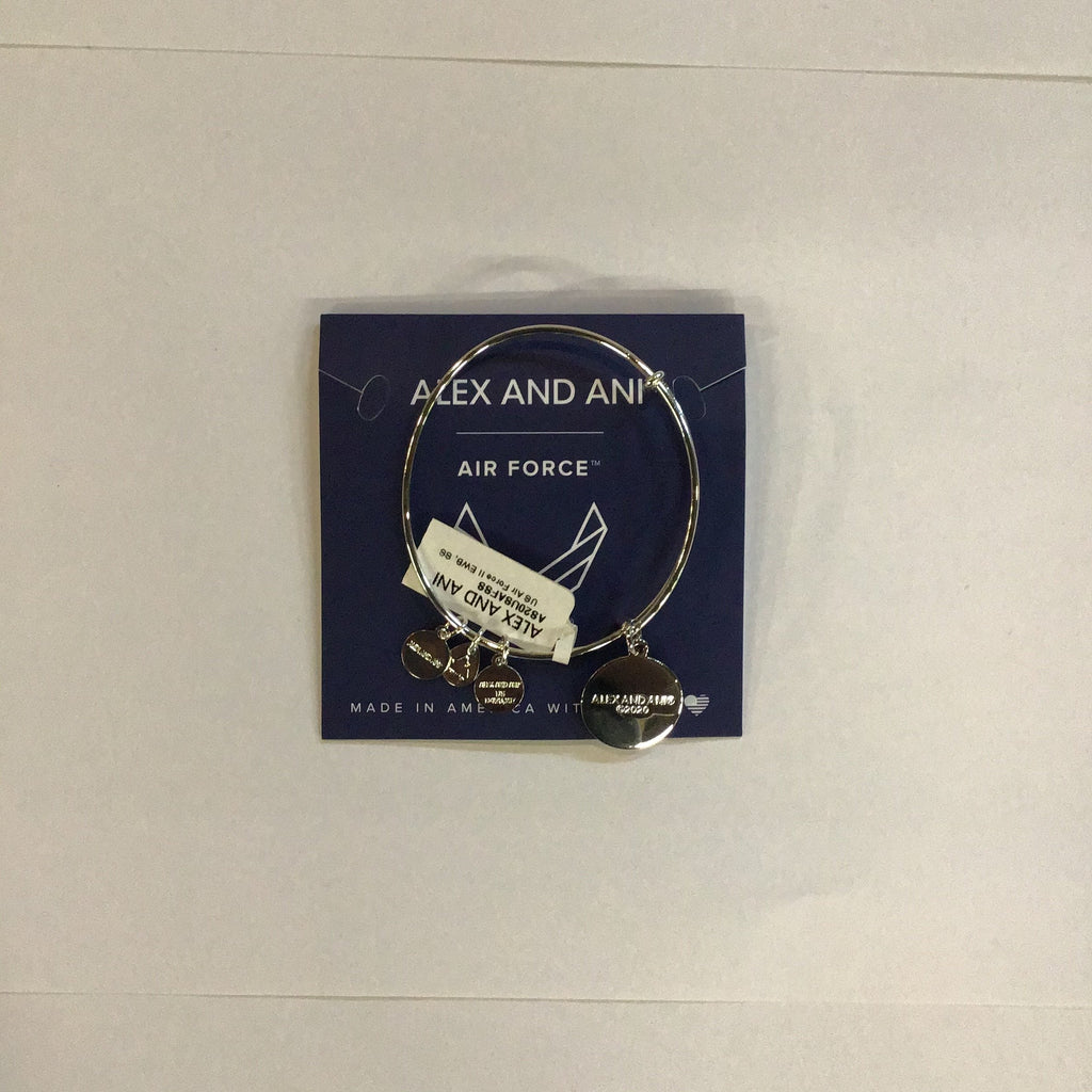 Alex and Ani US Air Force II Bangle Bracelet, Shiny Silver (AS20USAFSS)