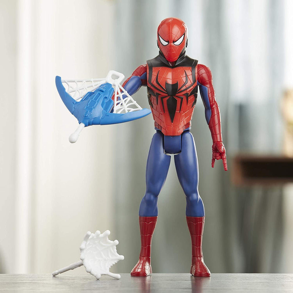 Spider-Man Marvel Titan Hero Series Blast Gear Action Figure Toy with Blaster, 2 Projectiles and 3 Armor Accessories, for Kids Ages 4 and Up