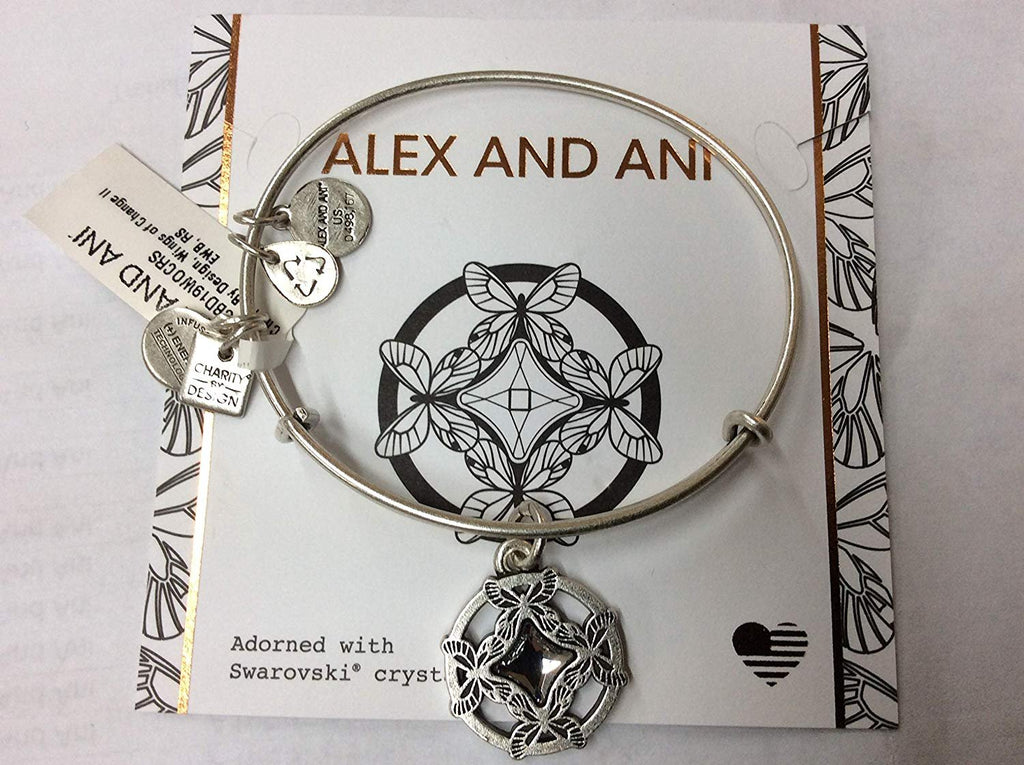 Alex and Ani Wings of Change II Bangle Bracelet Rafaelian Silver NWTBC