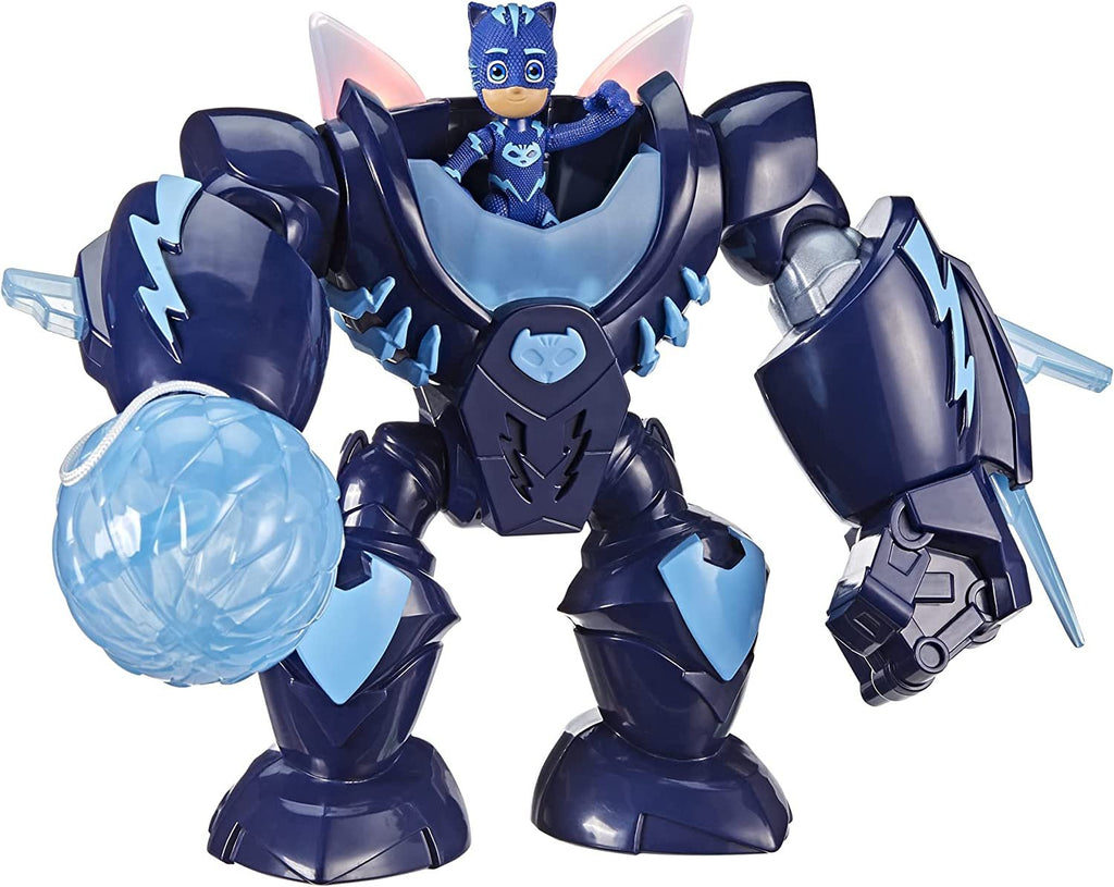 PJ Masks Robo-Catboy Preschool Toy with Lights and Sounds for Kids Ages 3 and Up, Catboy Robot Suit with Catboy Action Figure