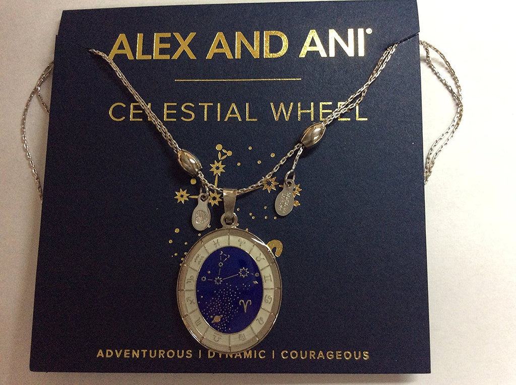 Alex and Ani Celestial Wheel Aries Necklace Shiny Silver