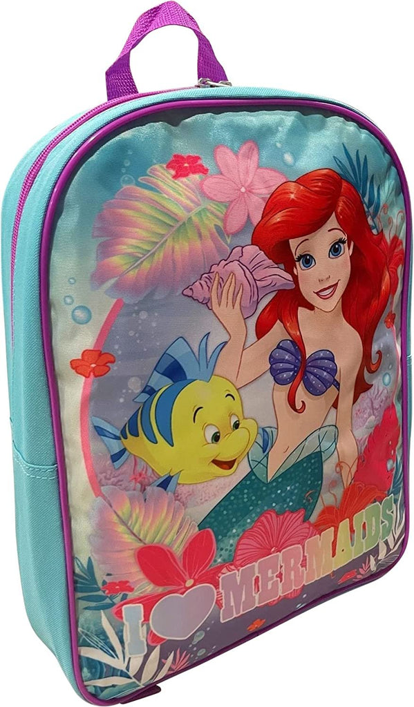 The Little Mermaid Ariel Girl's 15" Backpack (Blue-Purple)