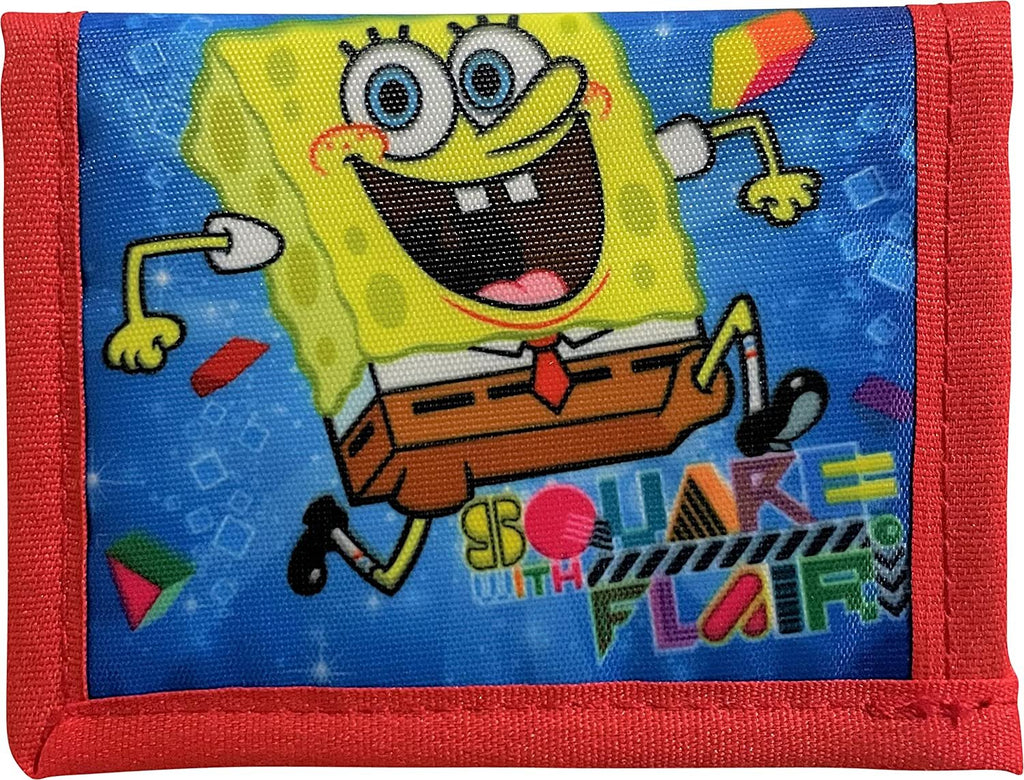 Sponge Bob Little Boy Bifold Wallet With Zippered Pocket