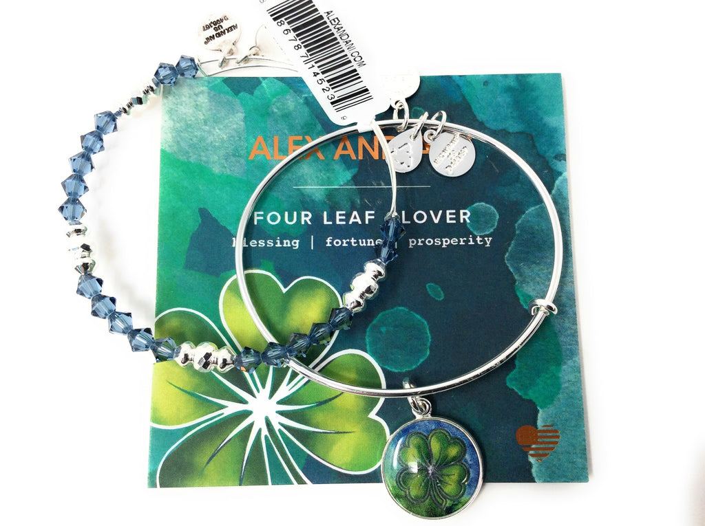 Alex and Ani Womens Art Infusion Set, Four Leaf Clover Bangle