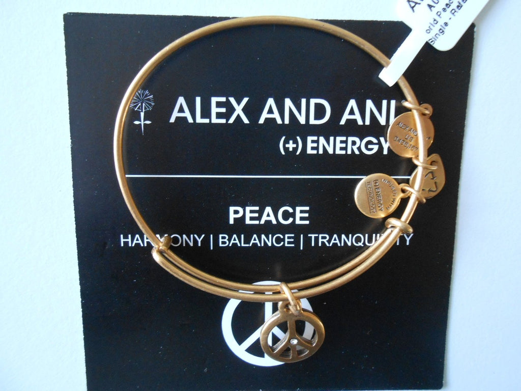 Alex and Ani Bangle Bar "World Peace" Rafaelian Expandable Bracelet, 7.75"