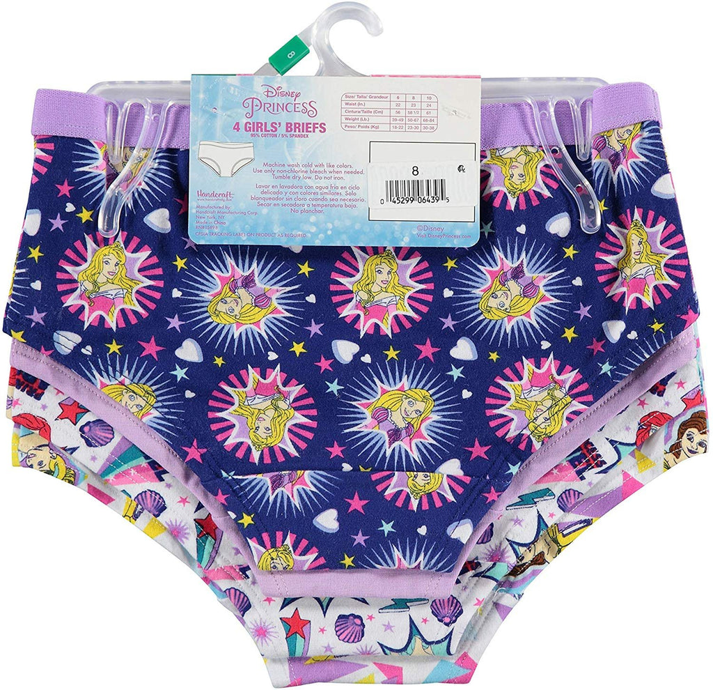 Disney Girls' Big Princess 4pk Supersoft Reactive Print Panties