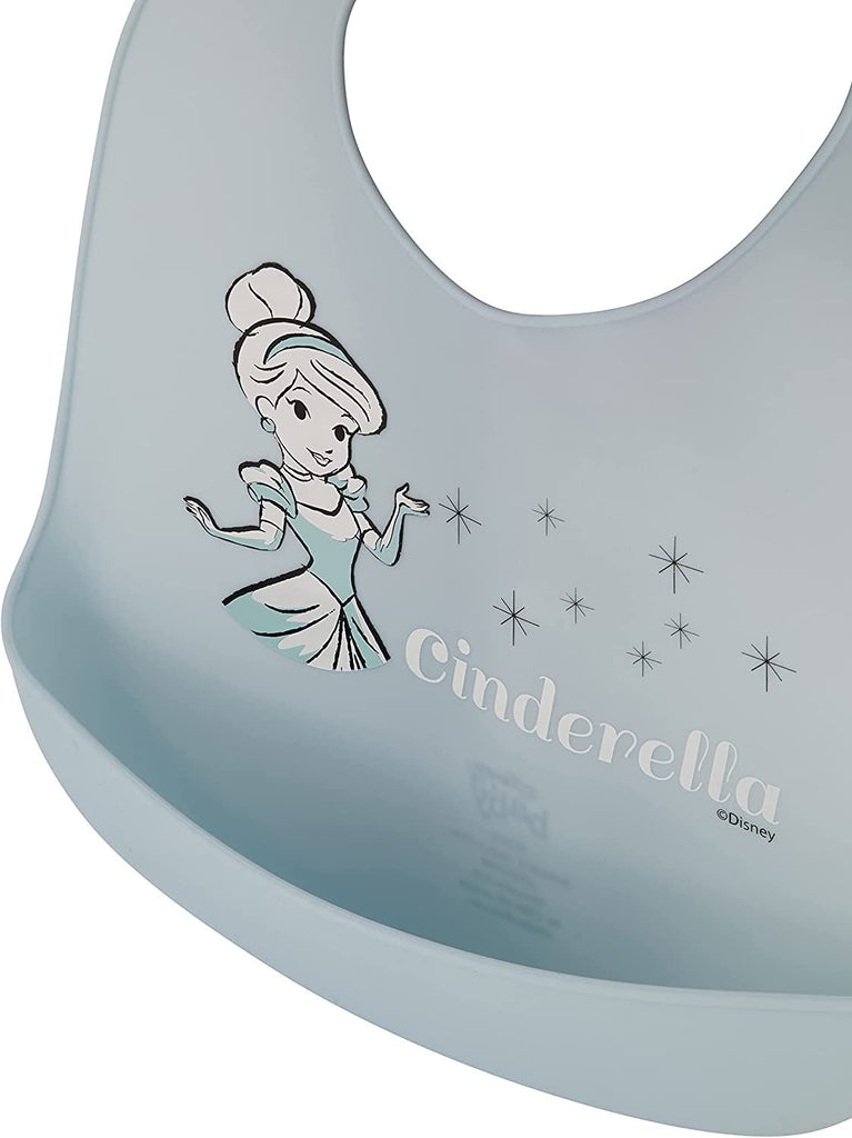 Disney 2-Pack Unisex Baby & Toddler Silicone Bibs with Food Catcher, Soft Waterproof Feeding Accessories