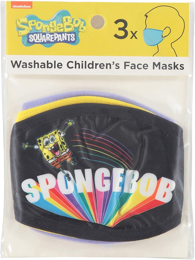 Spongebob Kids Cloth Face Masks Pack of 3 Multipack Washable Reusable Non-Medical