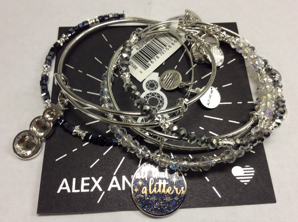 Alex and Ani Womens All That Glitters Bangles Set of 5