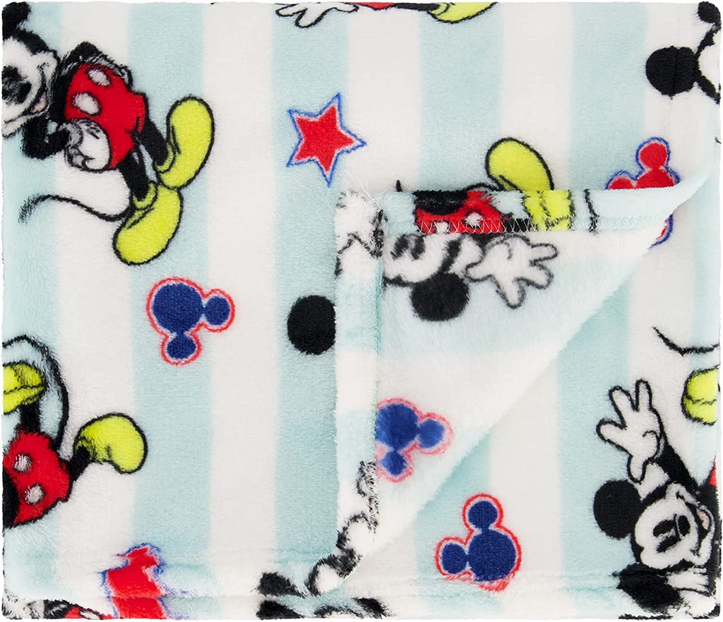 Disney 2-Pack Baby Blanket for Infants and Newborns, Plush Textured Fleece Mickey Mouse Blanket, for Toddler Boys