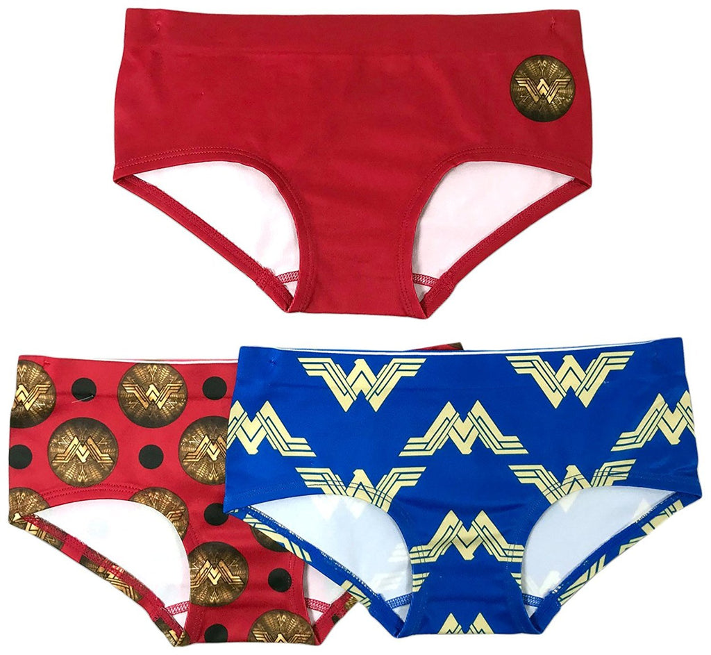 DC Comics Girls' 3-Pack Wonder Woman Seamless Hipster Underwear