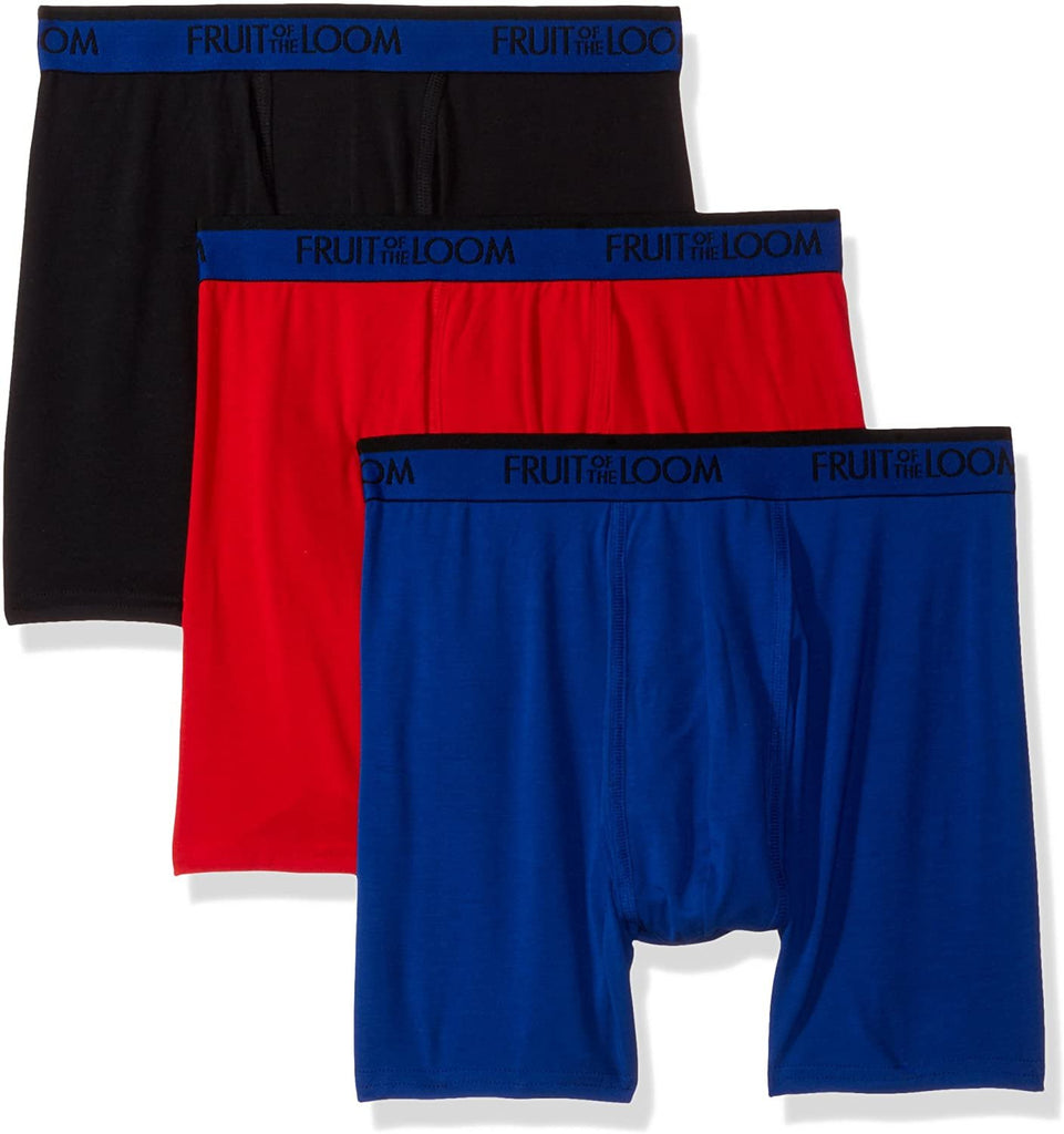 Fruit of the Loom Men's 3-Pack Premium Cool Blend Boxer Brief