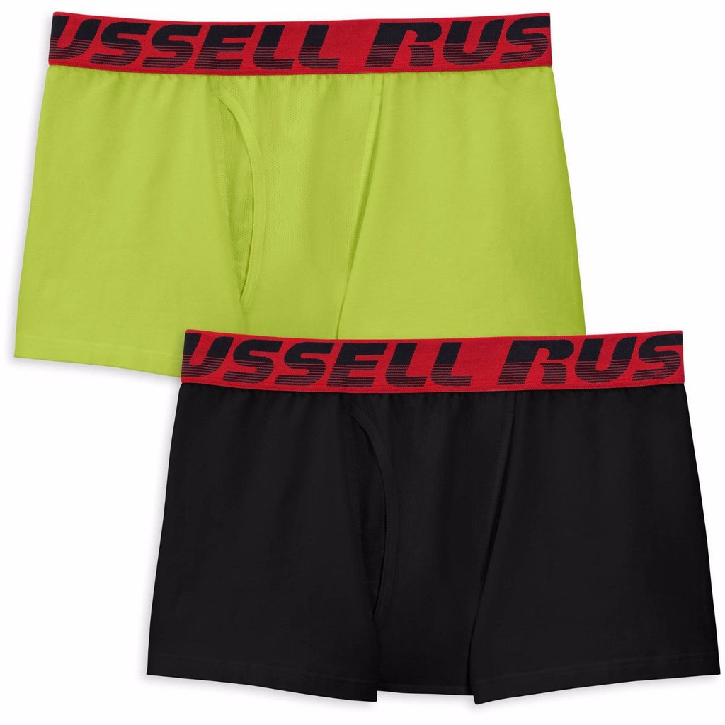 Russell Active Performance Men's Short Leg Boxer Briefs Sizes M-2XL 2pk or 4pk