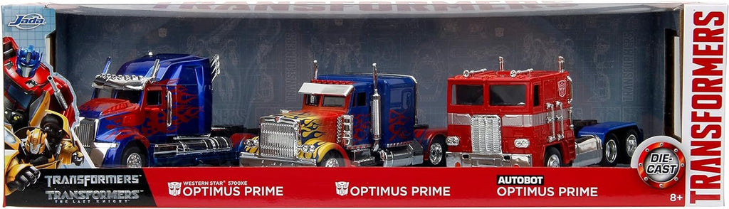 Transformers Optimus Prime 1:32 3-Pack Die-Cast Cars, Toys for Kids and Adults