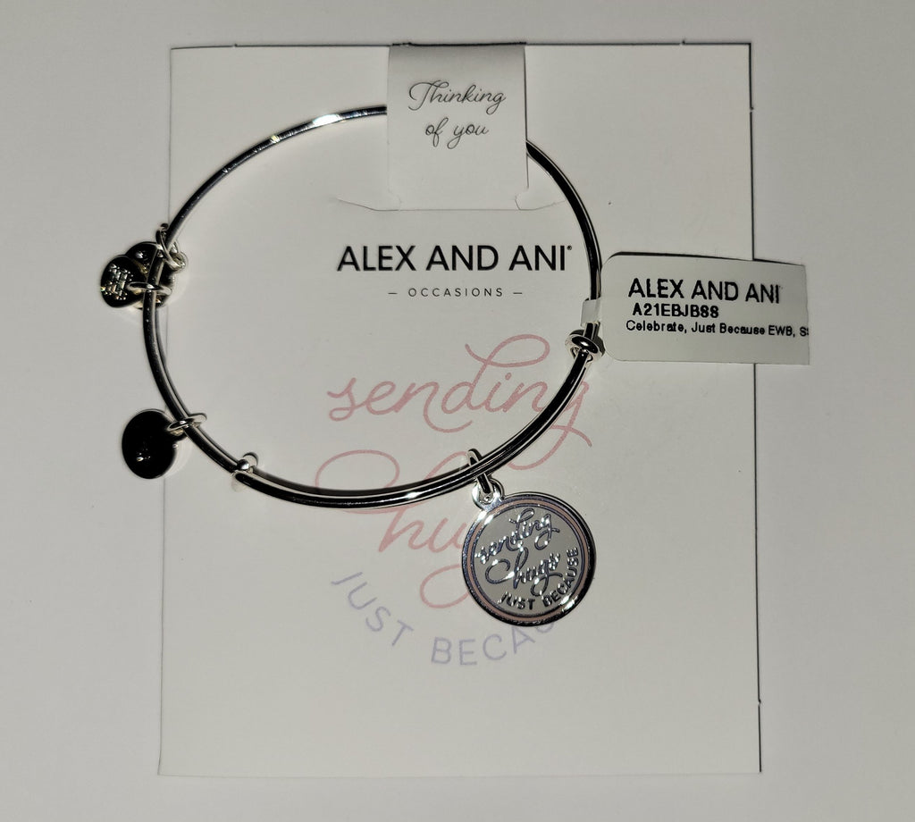 Alex and Ani Celebrate, Just Because EWB, Shiny Silver One Size Bracelet