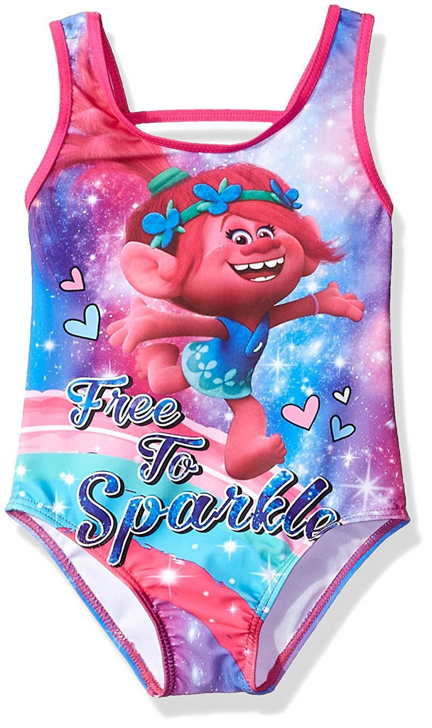 Dreamwave Girls' Big Trolls Character Swimsuit